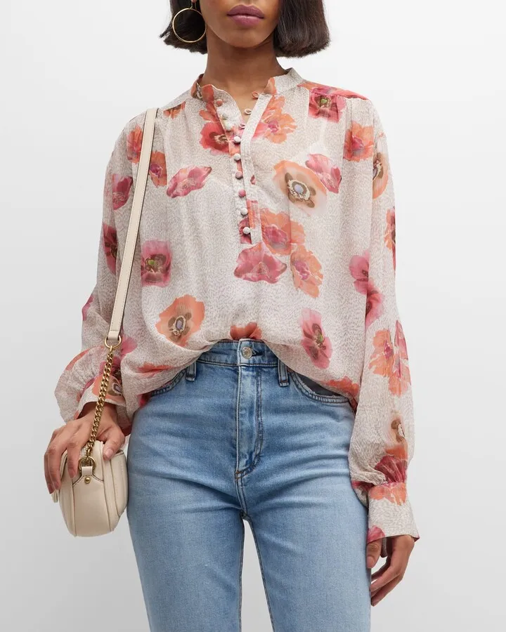Carla Floral Long-Sleeve Blouse