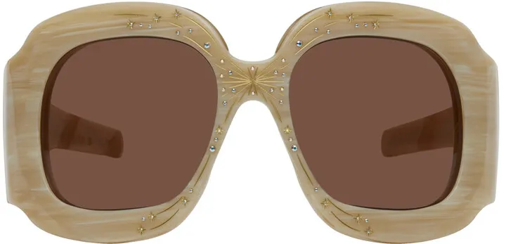 Gucci Beige Oversized Sunglasses