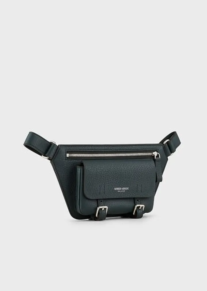Pebbled calfskin belt bag