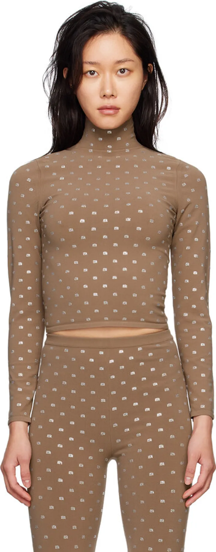 Alexander Wang Taupe Hotfix Turtleneck