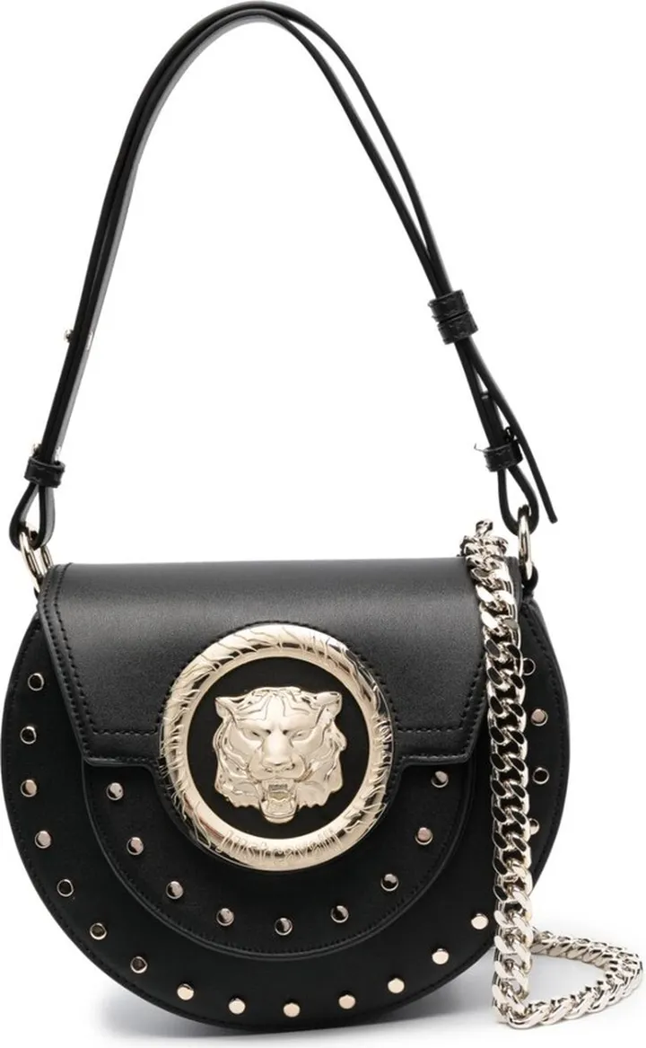 Tiger head-motif shoulder bag