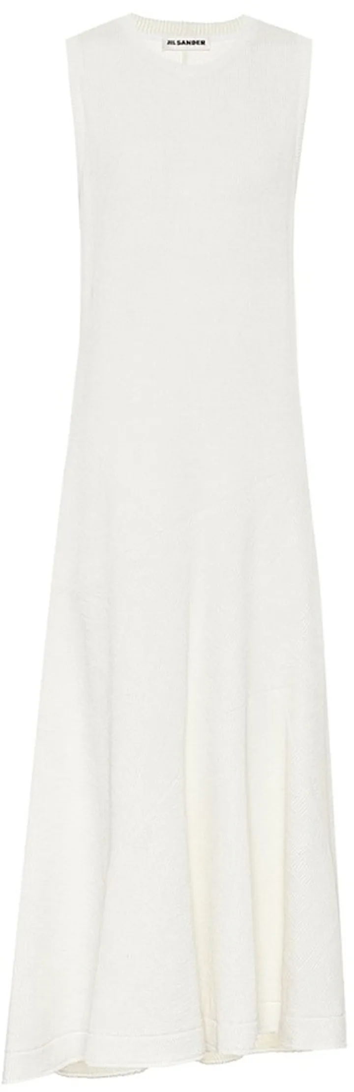 Asymmetric linen-blend maxi dress