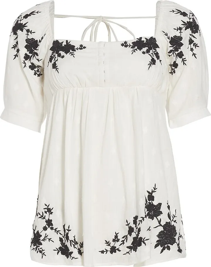 Arlo Floral-Embroidered Tunic