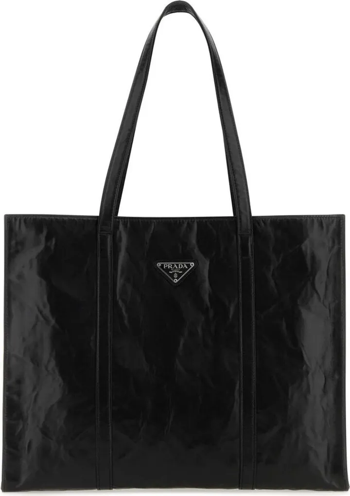 Prada Logo-Plaque Tote Bag