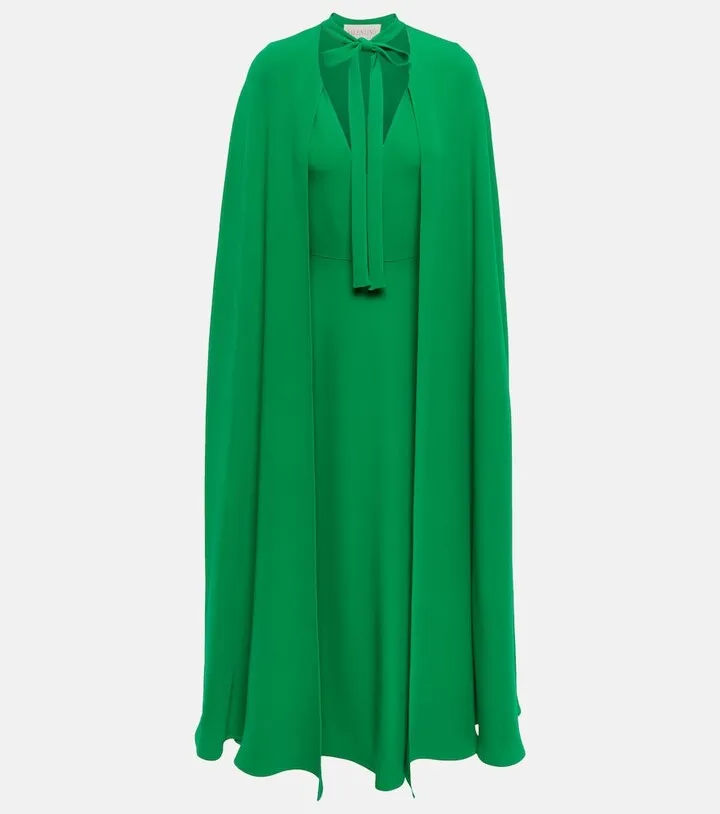 Silk crepe midi dress