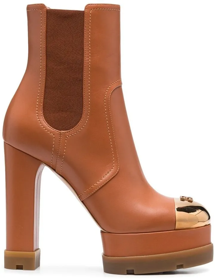 Contrast-Toe Platform Boots