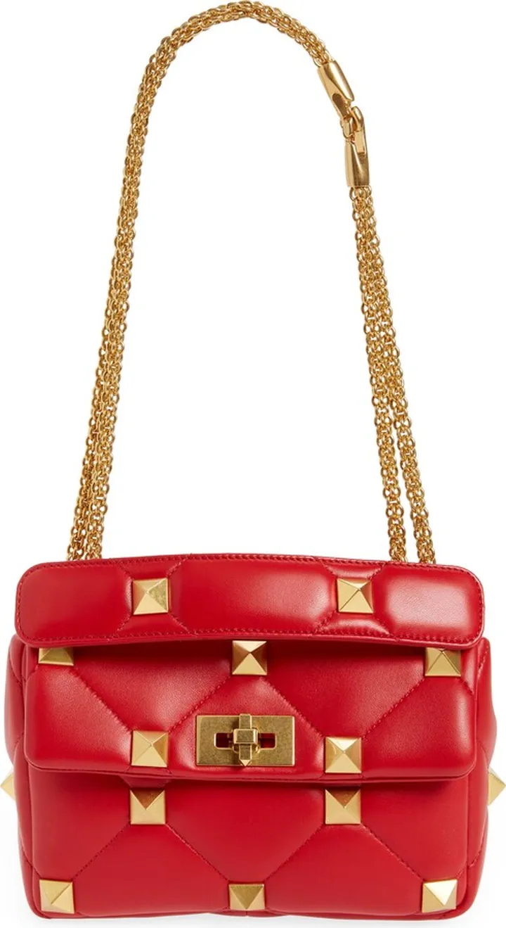 Medium Roman Stud Quilted Lambskin Leather Shoulder Bag