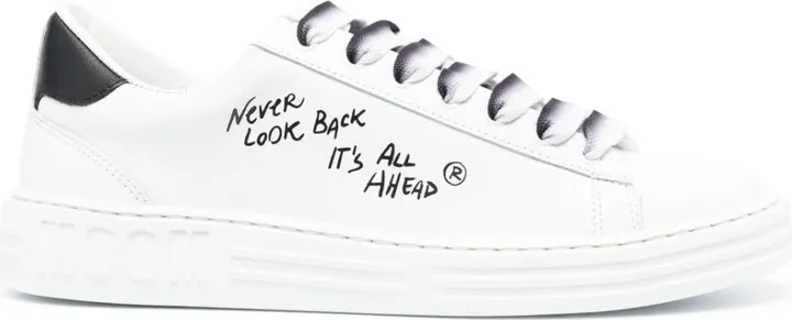 Text-Print Low-Top Sneakers