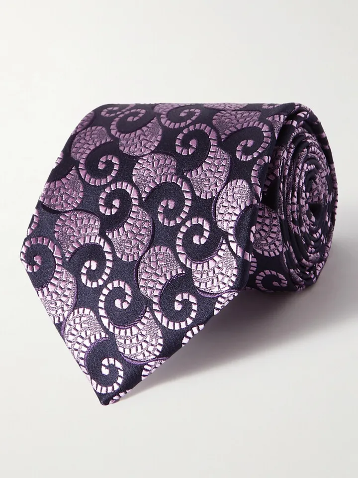 Paisley-Print Silk-Jacquard Tie