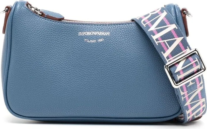 Logo-Strap Leather Shoulder Bag