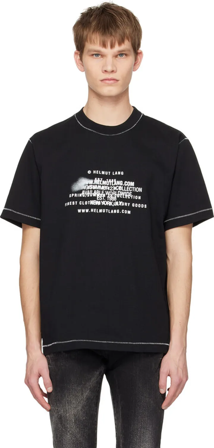 Helmut Lang Black Spray T-Shirt