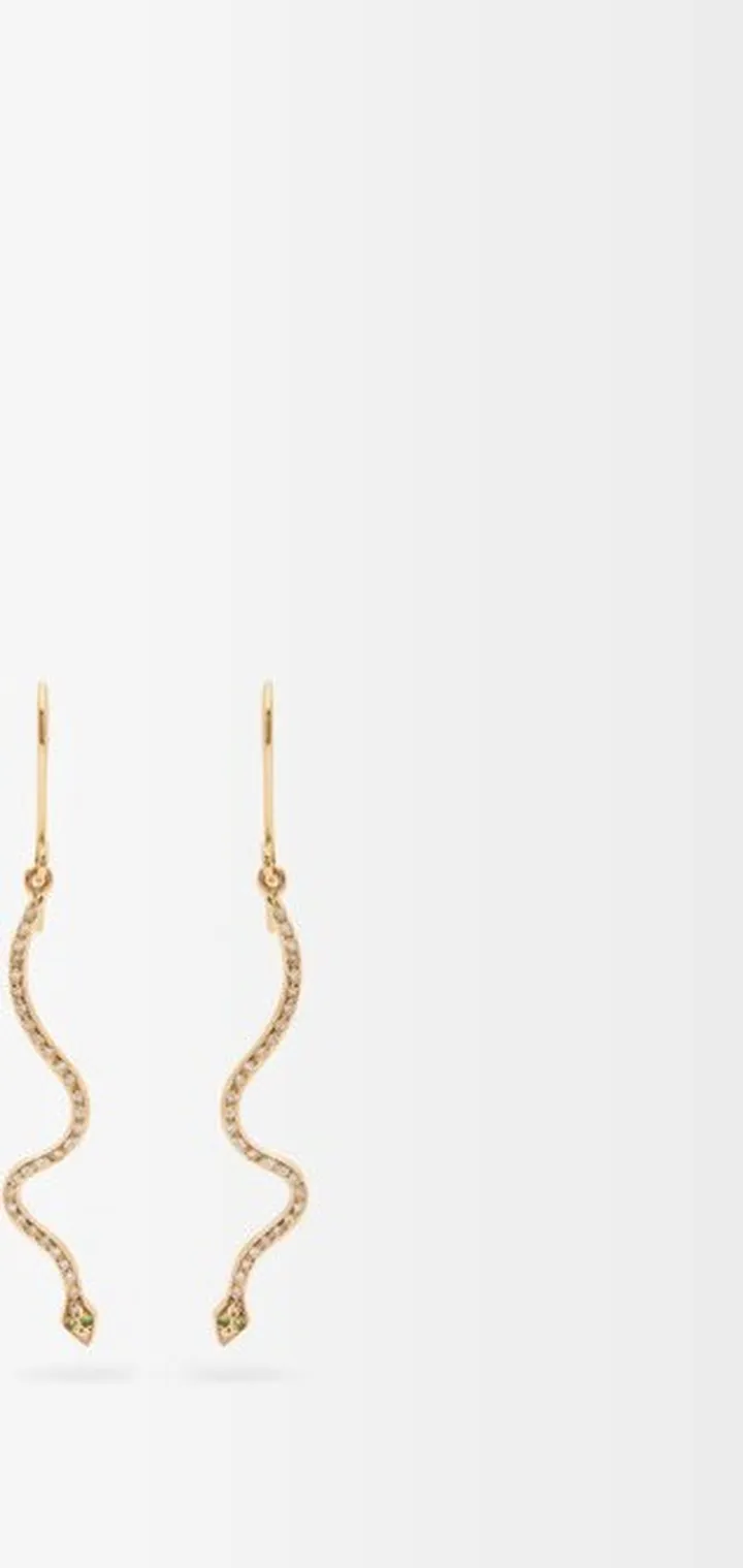 Lucky Snake Diamond & 18kt Rose-gold Earrings