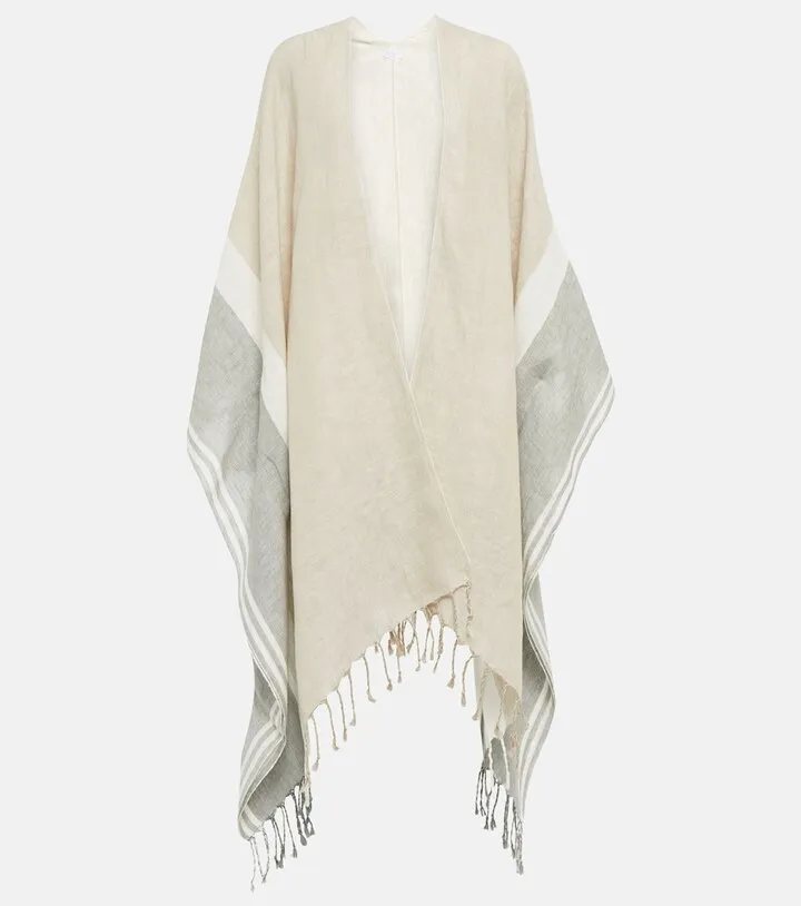 Striped linen cape
