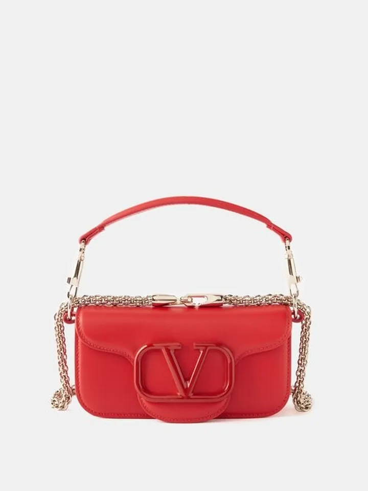 Locò Small V-logo Leather Shoulder Bag
