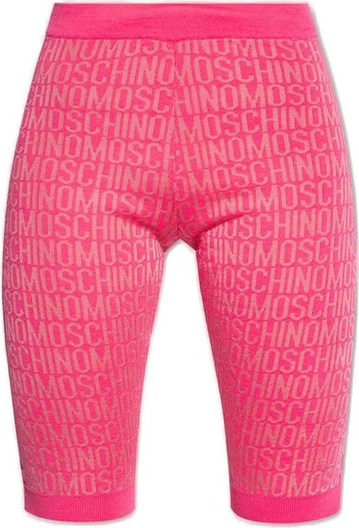 Moschino Monogram Embroidered Knitted Bike Shorts