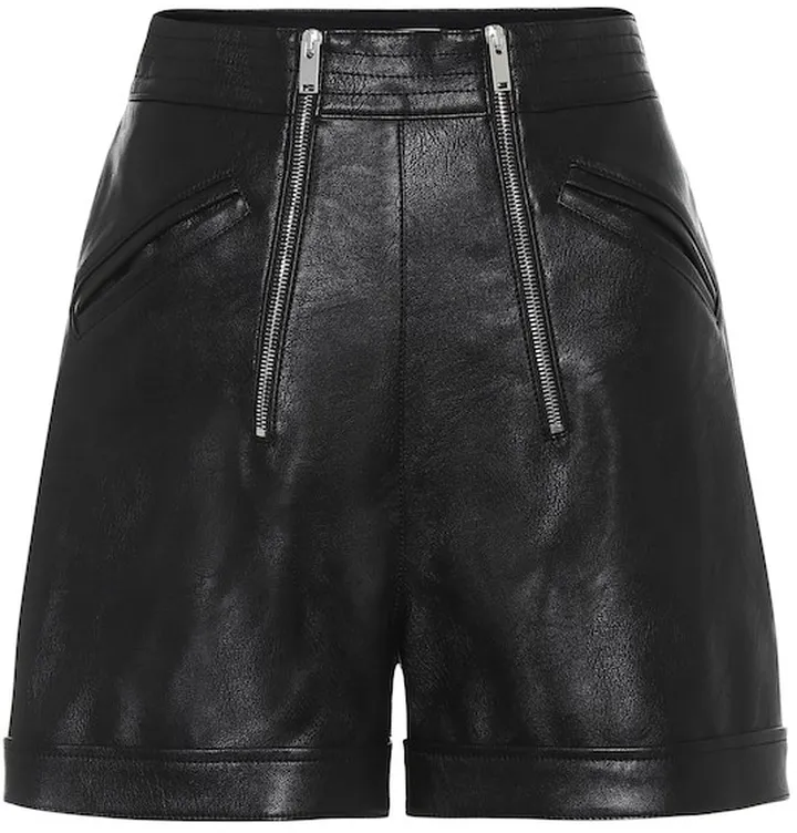 Faux-leather high-rise shorts