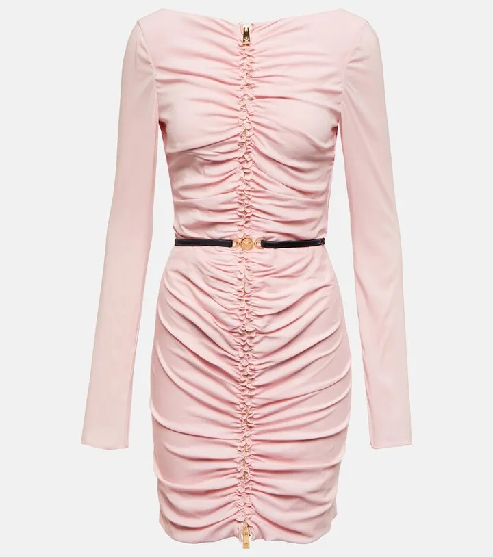 Medusa ruched jersey minidress