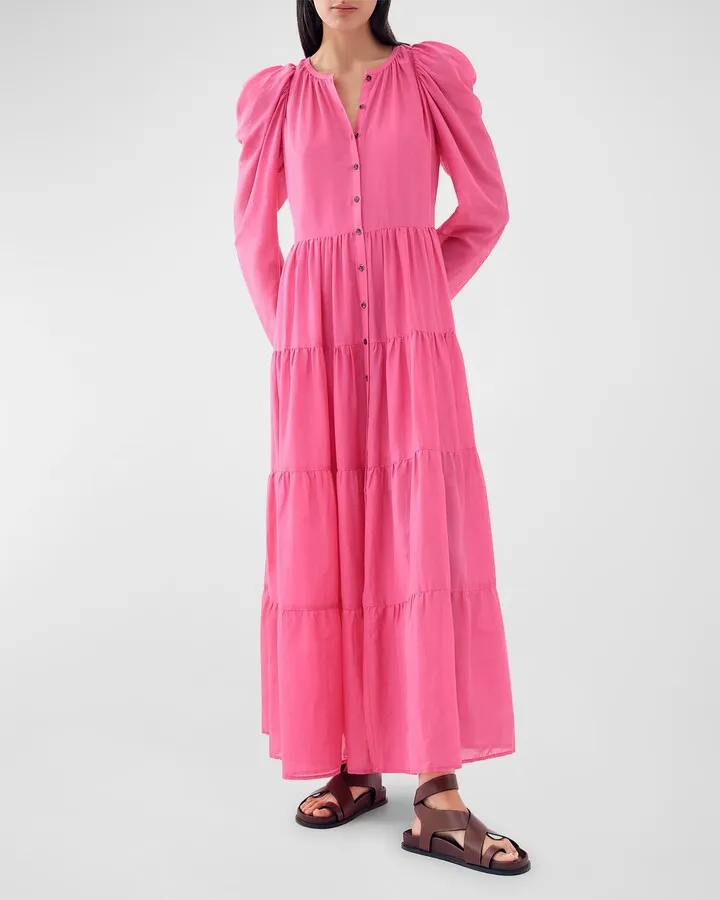 The Willa Tiered Maxi Shirtdress