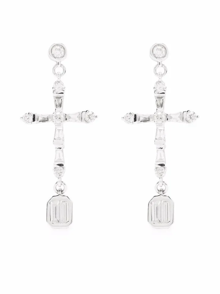 18kt White Gold Diamond Earrings