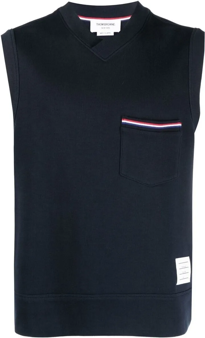 Blue RWB Stripe Knitted Vest