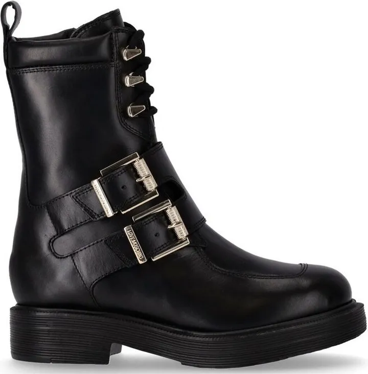 Love Moschino Buckle-Detailed Combat Boots