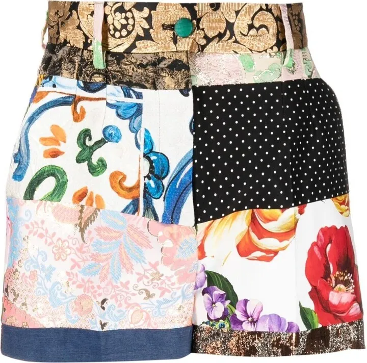 Patchwork-Print Shorts