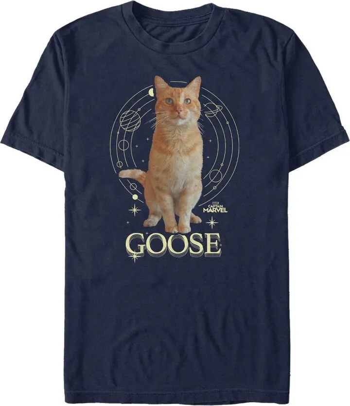 Men's Marvel Captain Marvel Goose Center of Universe T-Shirt - Navy Blue - Small
