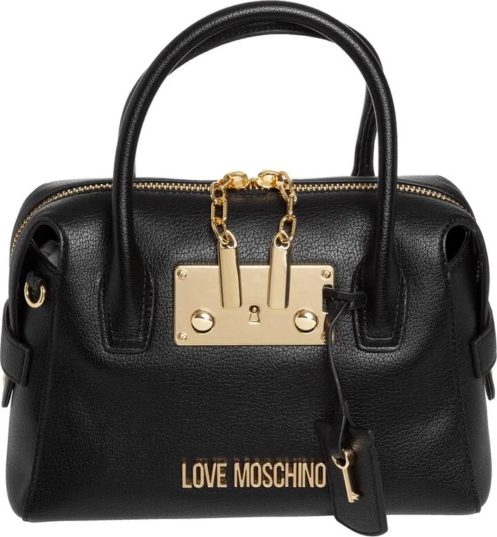 Love Moschino Logo Lettering Zipped Tote Bag