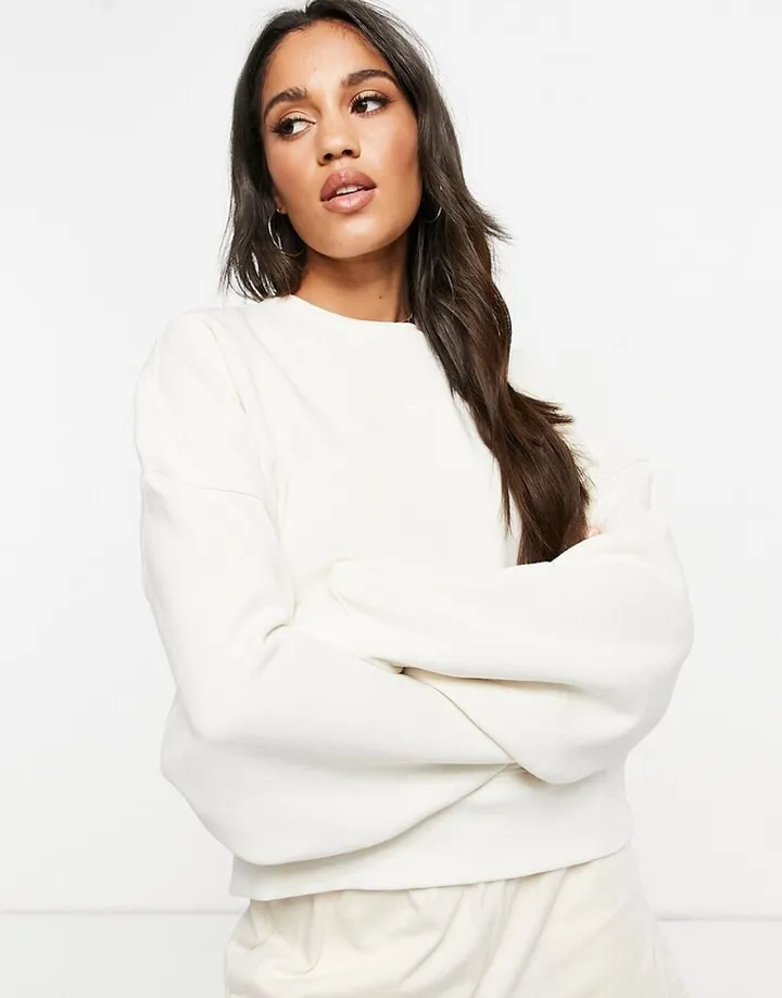 adidas Originals Essentials cropped hoodie in cream