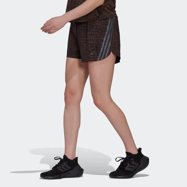 Women's adidas Run Icons 3-Stripes Crocodile Print Running Shorts
