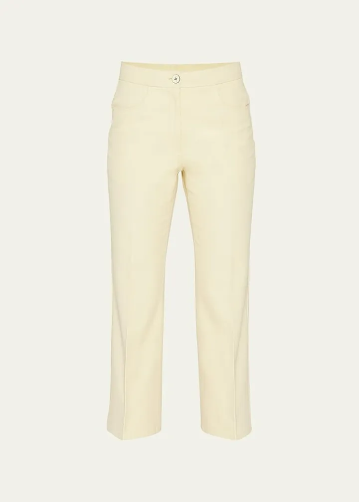 Cropped Flared Cotton Pants