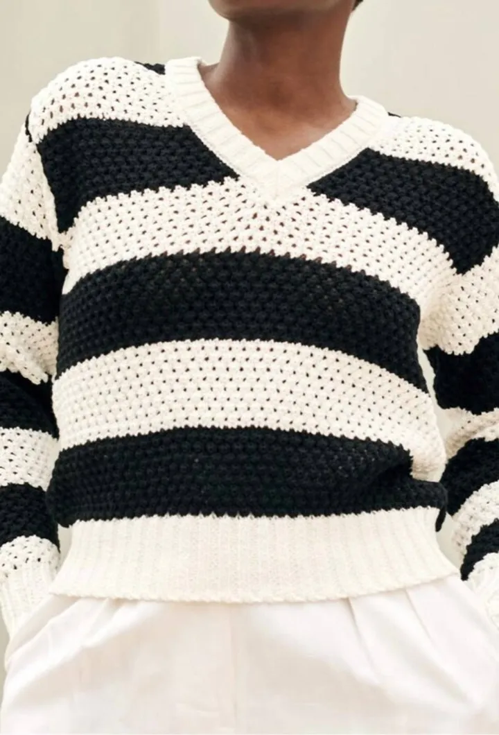 Mesh Sweater in Black & White