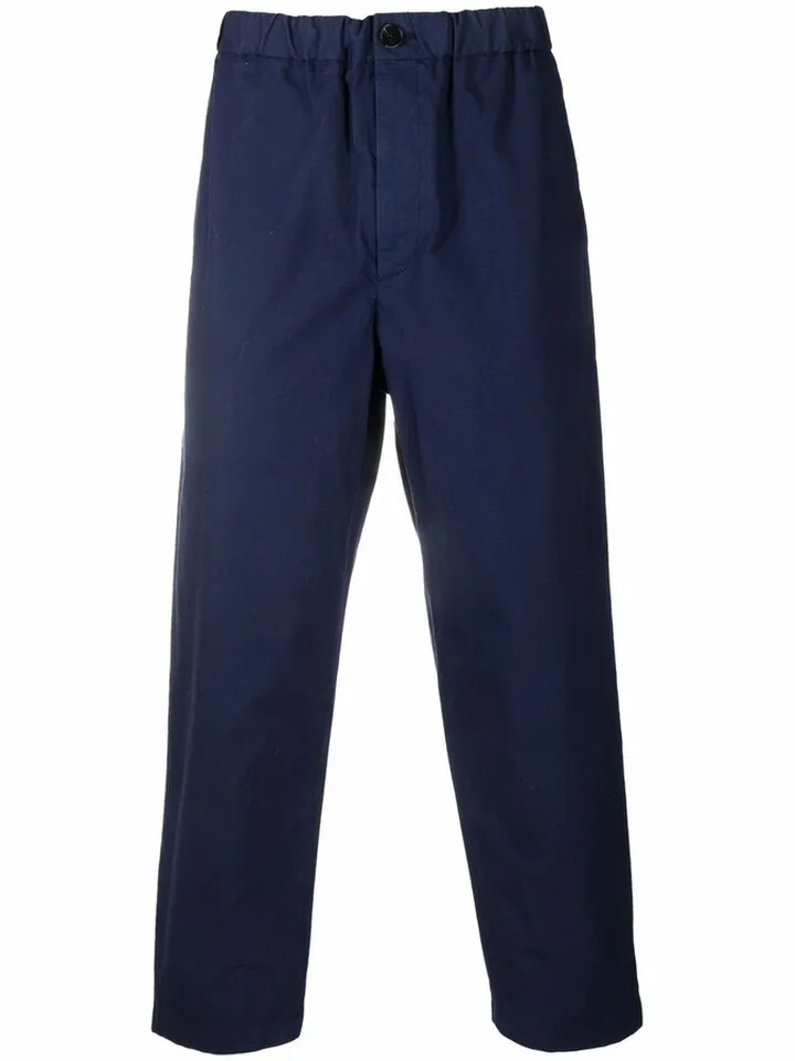 Straight-Leg Elasticated-Waist Trousers