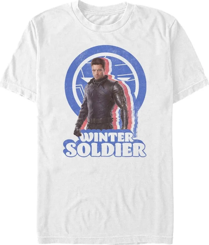 Men's Marvel The Falcon and the Winter Soldier Retro Bucky T-Shirt - White - 3X Large