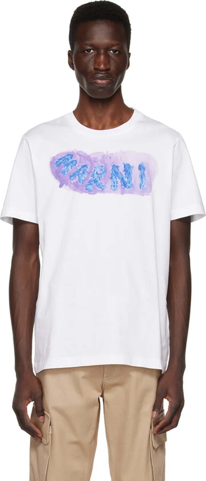Marni White Paint Effect T-Shirt