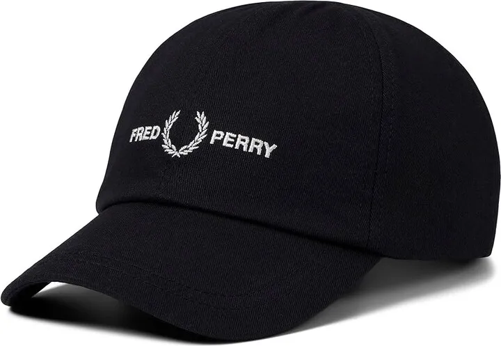 Fred Perry Graphic Branded Twill Cap (Black 1) Baseball Caps