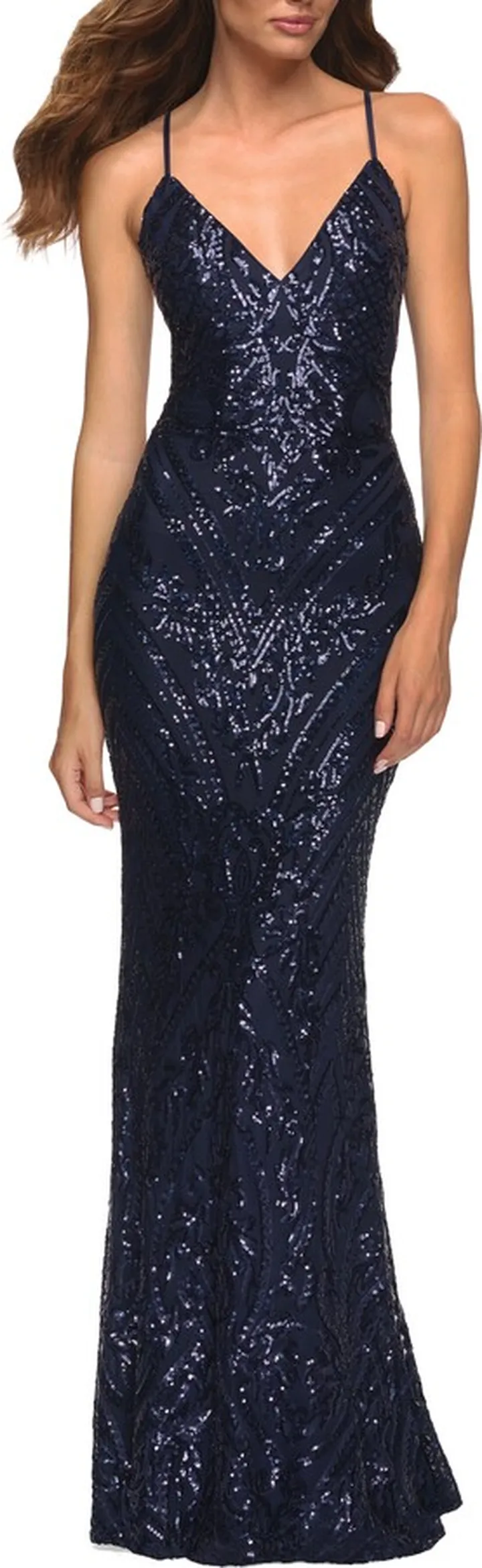 Print Sequin Gown