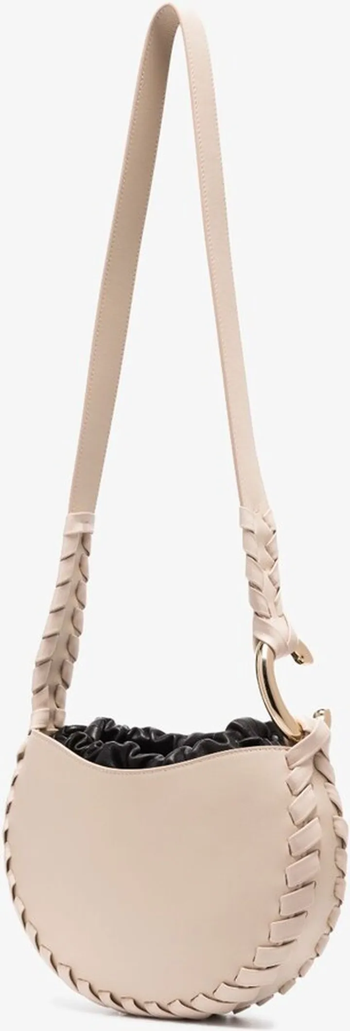 Neutral Large Mate Leather Shoulder Bag
