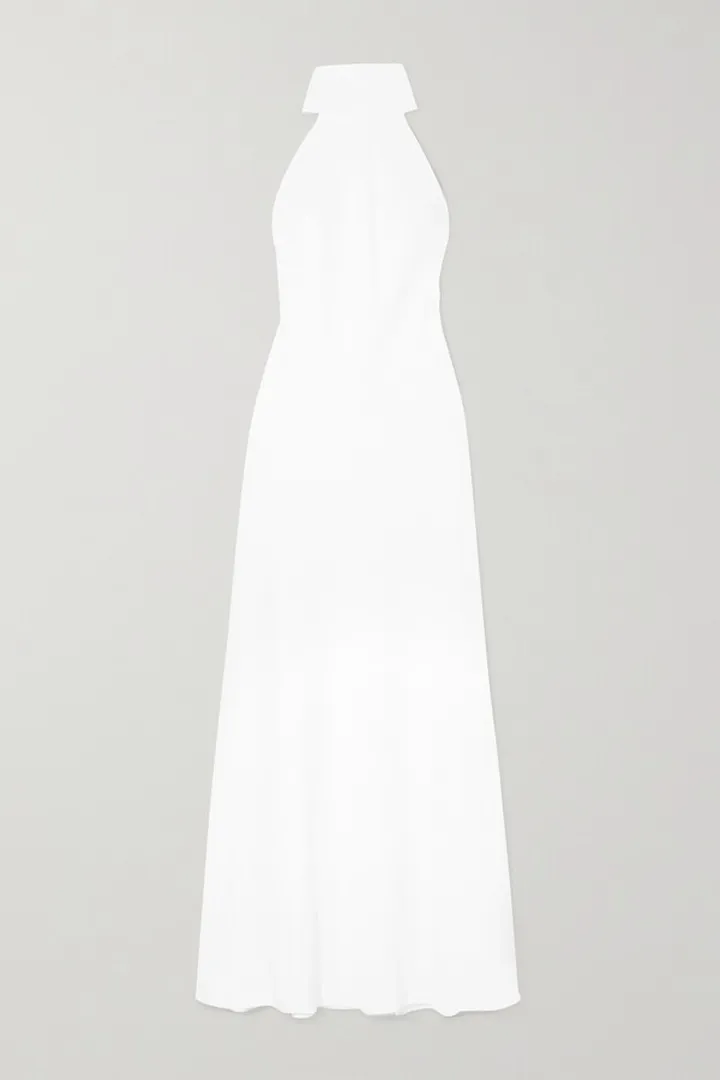Galvan - Sienna Crepe Halterneck Gown - White