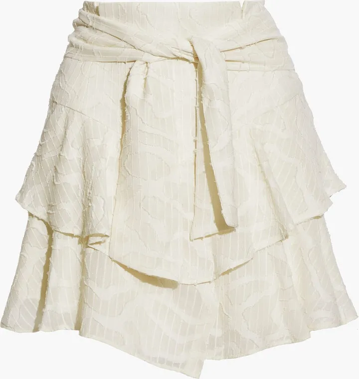 Rakley ruffled fil coupé chiffon mini skirt
