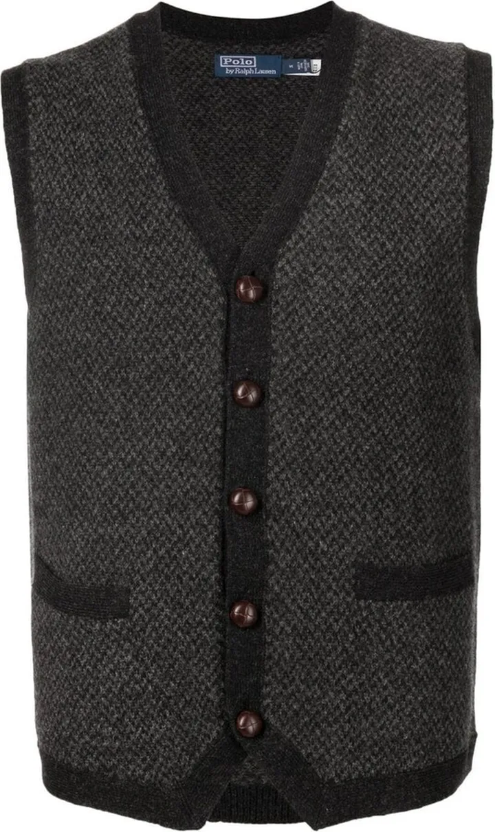 Herringbone-Knit Sleeveless Vest