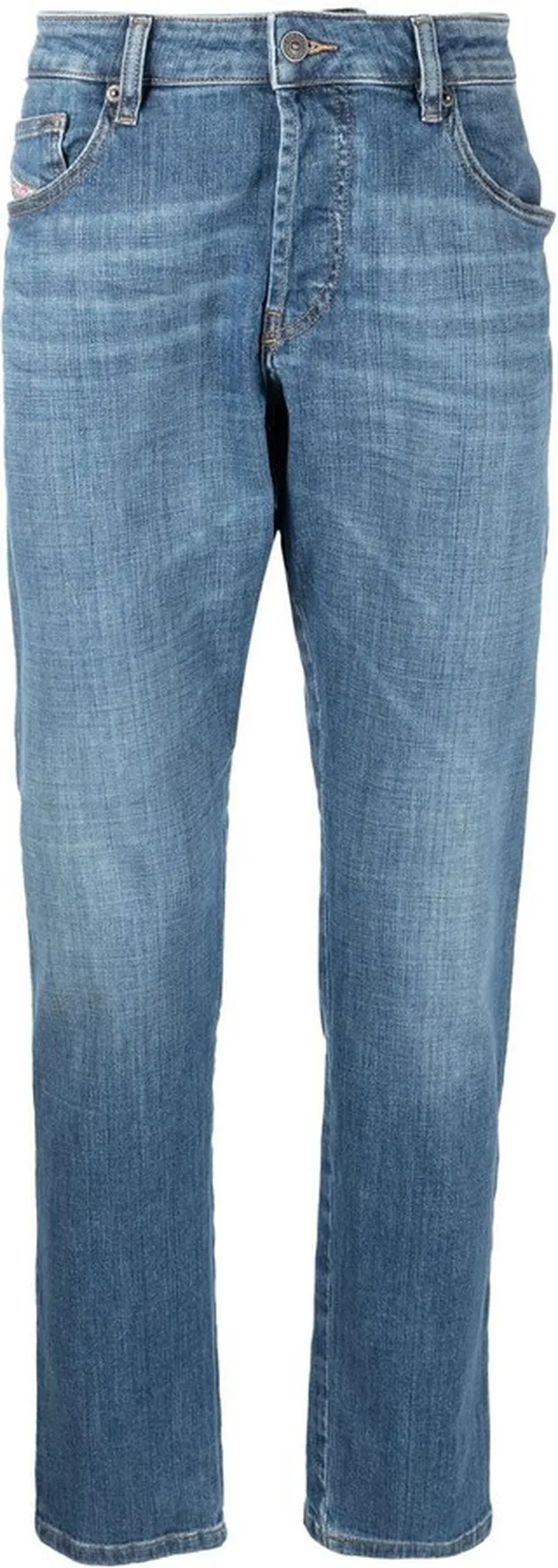 Logo-Patch Tapered-Leg Jeans