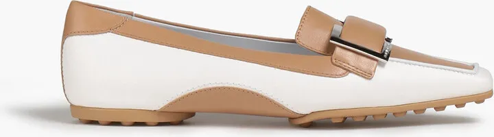 Tribute embellished two-tone leather loafers