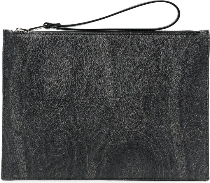 Paisley-Print Clutch Bag