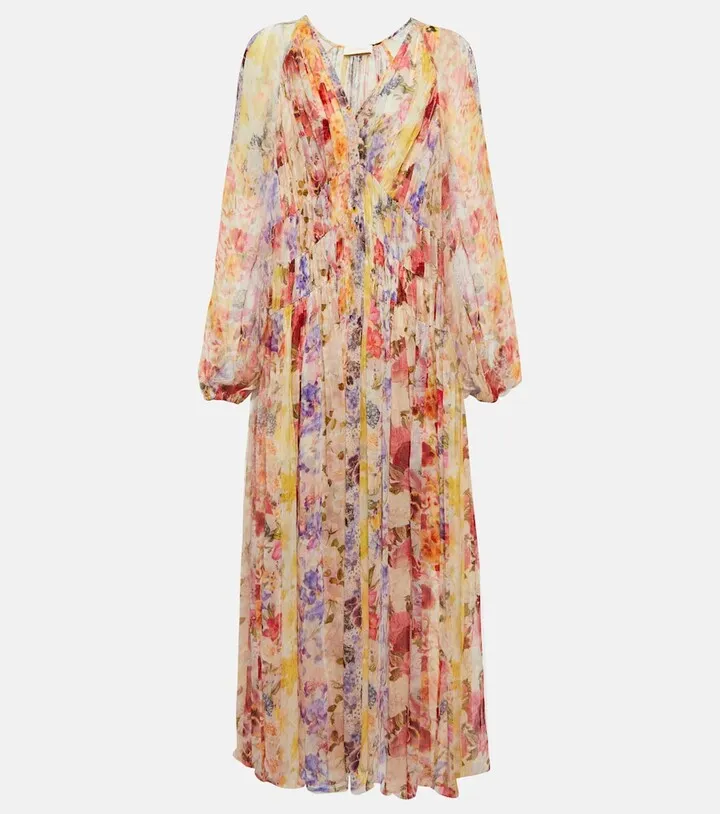 Wonderland floral georgette midi dress
