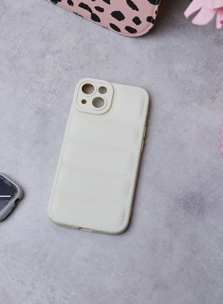 Quilted White Iphone 14 Case