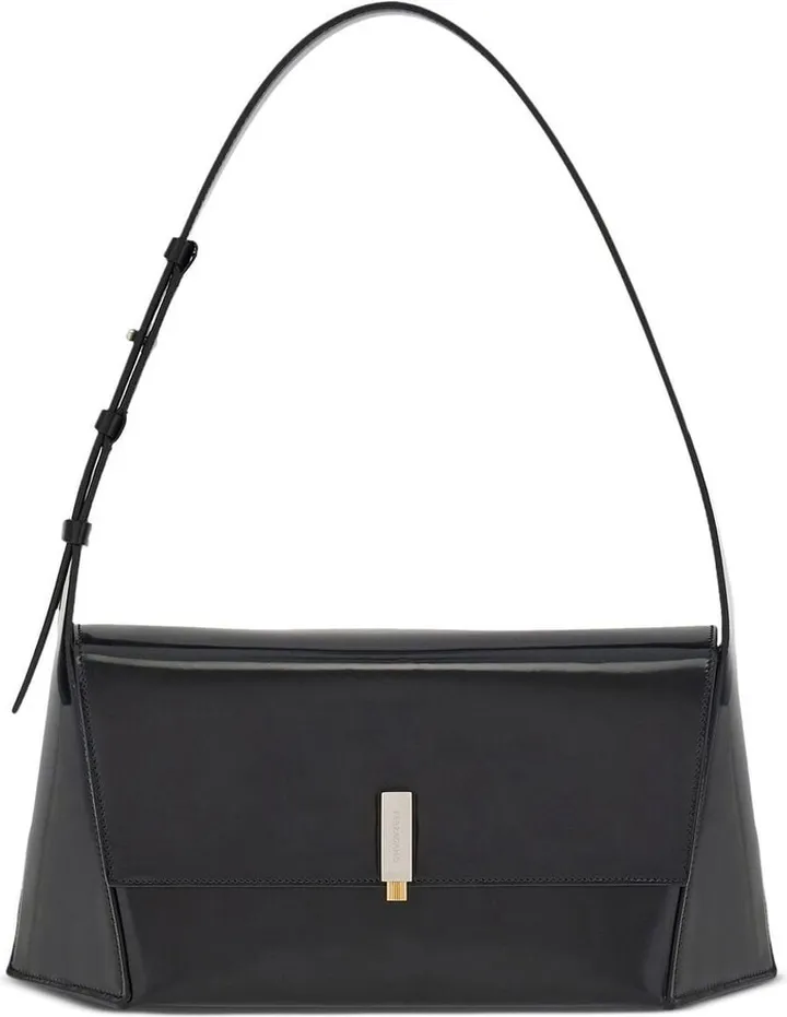Geometric leather shoulder bag