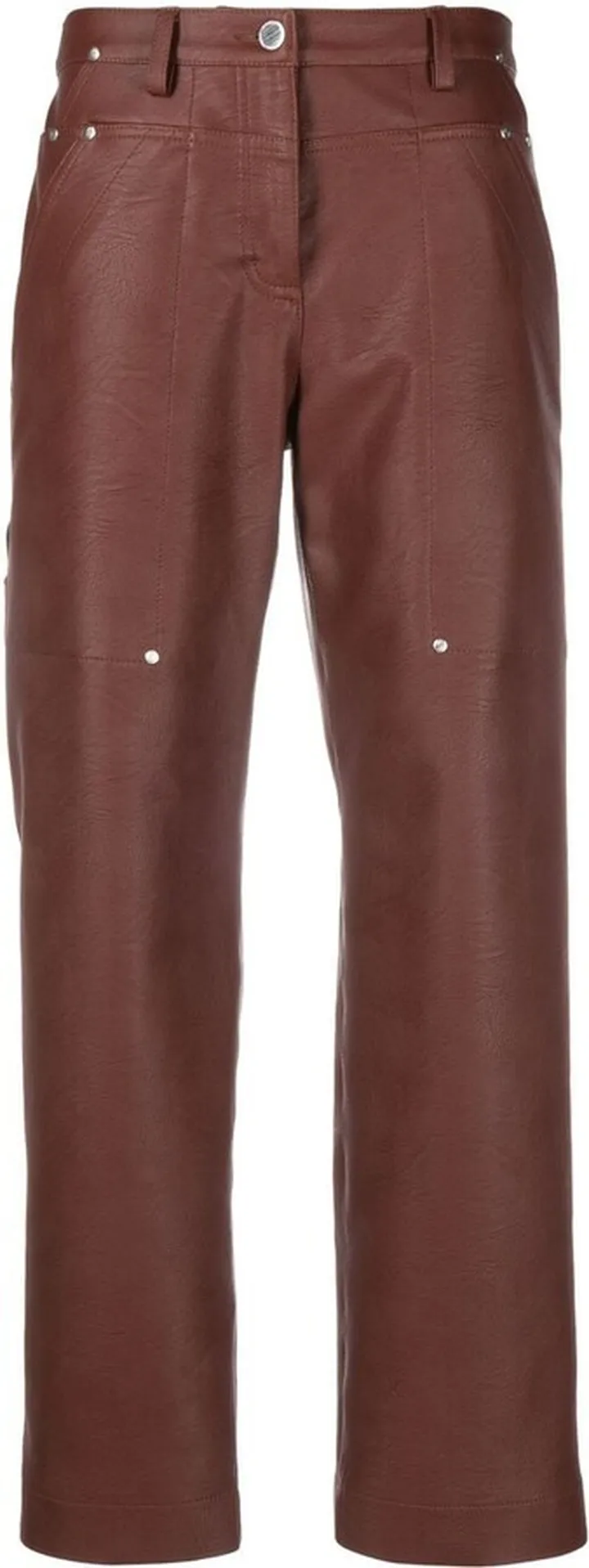 Straight-Leg Faux-Leather Trousers