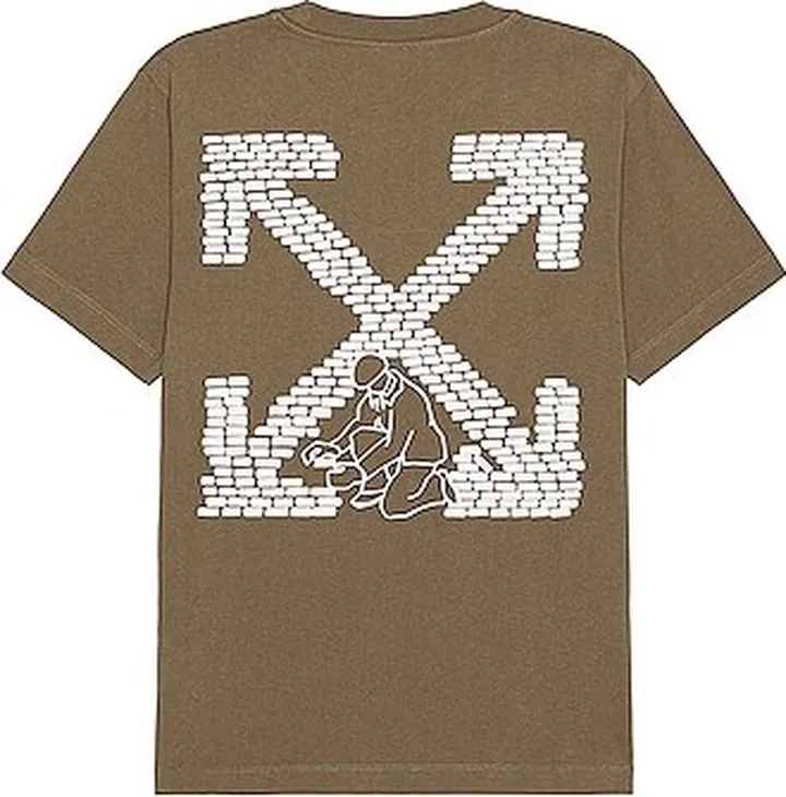 OFF-WHITE Bricks Slim Short Sleeve T-Shirt in Army