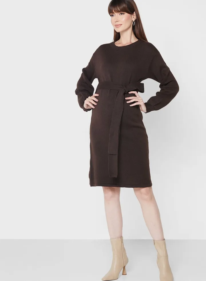 Tie Detail Knitted Dress